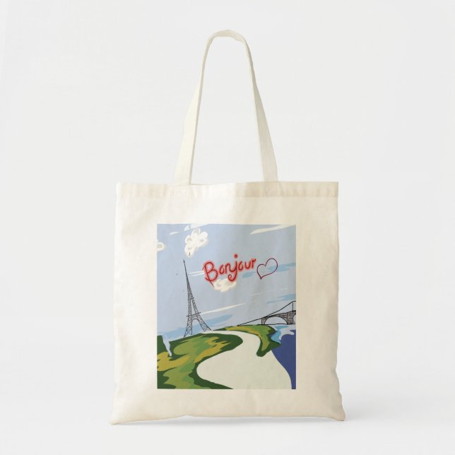 Christmas gift bonjour Paris tote bag (Front)