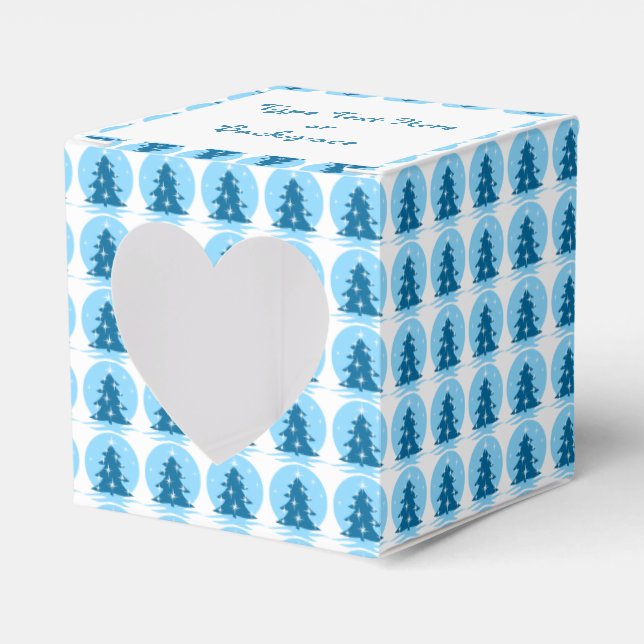 Christmas Gift Box Personalised Blue Tree Boxes (Front Side)