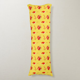 Christmas gift box Santa hat candy cane Body Cushion