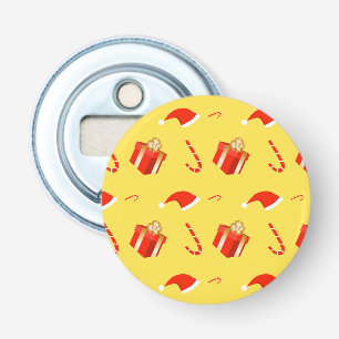 Christmas gift box Santa hat candy cane Bottle Opener
