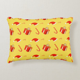 Christmas gift box Santa hat candy cane Decorative Cushion