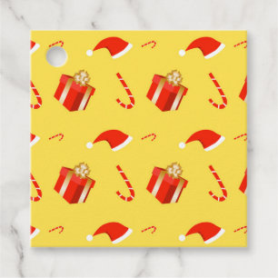 Christmas gift box Santa hat candy cane Favour Tags