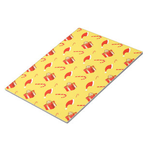 Christmas gift box Santa hat candy cane Notepad
