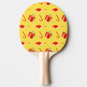 Christmas gift box Santa hat candy cane Ping Pong Paddle