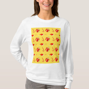 Christmas gift box Santa hat candy cane T-Shirt