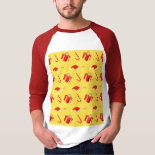 Christmas gift box Santa hat candy cane T-Shirt