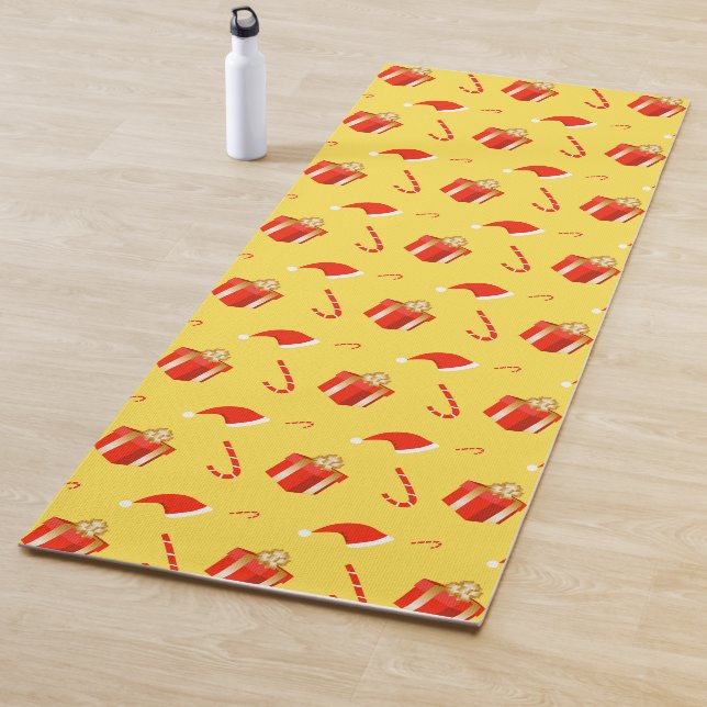 Christmas gift box Santa hat candy cane Yoga Mat (In Situ)