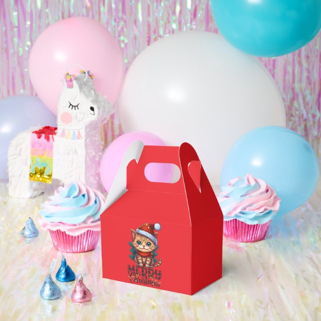 Christmas Gift Box with Cute Cat Design - Perfect  (Party)