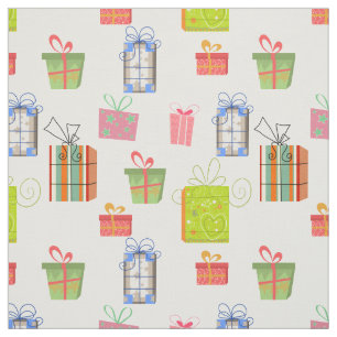 Christmas Gift Boxes Pattern Fabric