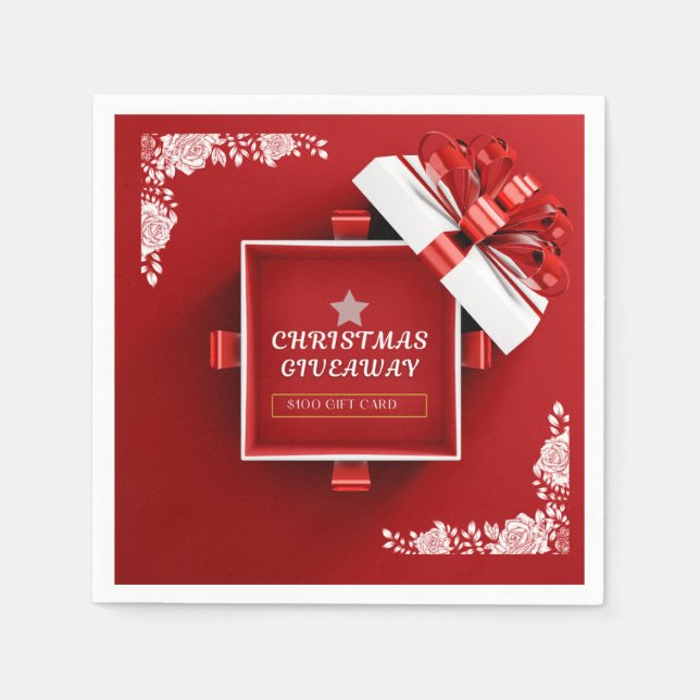 Christmas gift card napkin (Front)