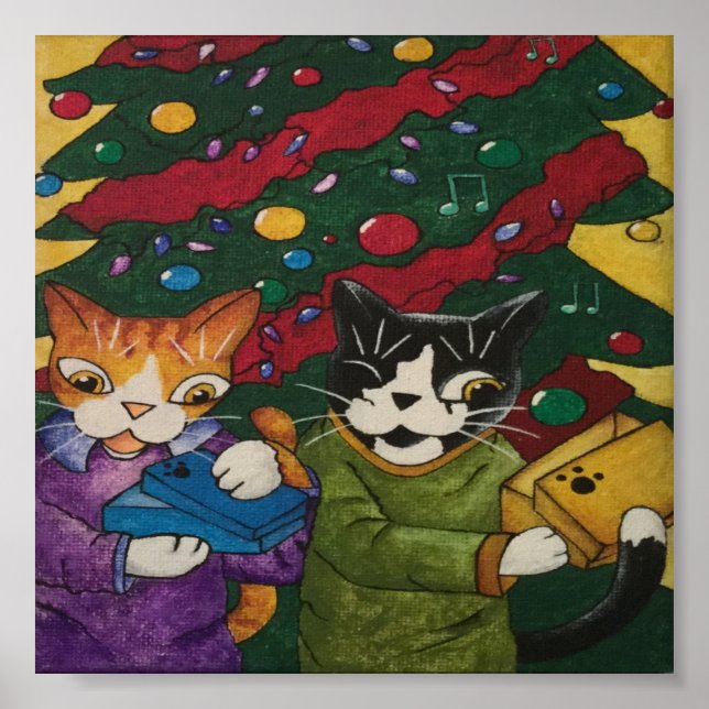 Christmas Gift Cats Poster (Front)