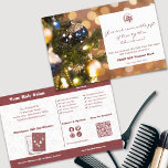 Christmas Gift Certificate Promotional Flyer<br><div class="desc">The Photo Christmas Gift Certificate Promotional Flyer is part of the Smoky Topaz Hair Salon Biz Cards & Marketing Items collection. ● Format: Horizontal layout ● Front: · Background: Custom Christmas photo · Right half: White text field from top to bottom: · Custom logo · Promotional line: "Give and receive...</div>