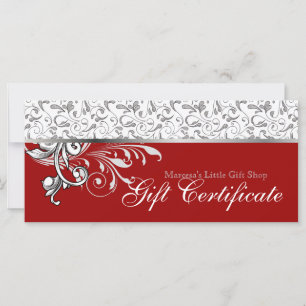 Christmas Gift Certificate Retail Floral Red 2
