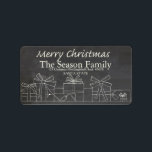 Christmas gift chalkboard Christmas  address label<br><div class="desc">After all the work and stress, tell them you have a new address! There is no better ( and easier!) way to spread the news than adding this label to your Christmas post. There are many different cards available, so pick the design and wording you like. Browse the store or...</div>