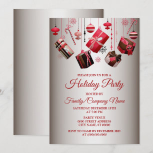 Christmas Gift Colorful Holidays Party Invitation