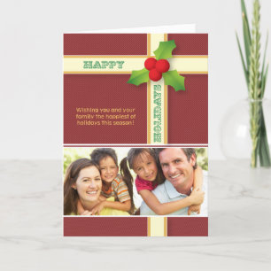 Christmas Gift Custom Family Holiday Card (maroon)