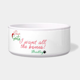 Christmas Gift Custom Pet Name Food Bowl