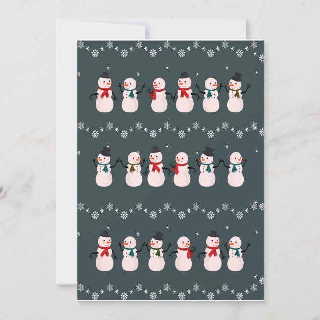 Christmas Gift | Cute Snowman Through The Snow Invitation (Front)