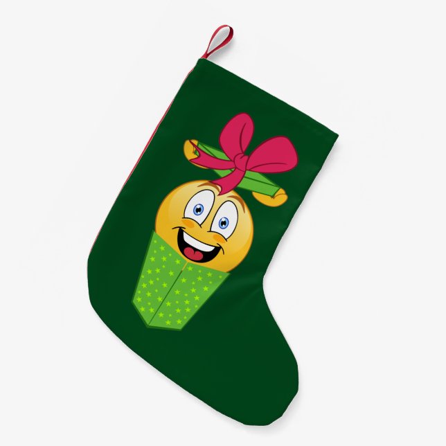 Christmas Gift Emoji Stocking (Front (Hanging))