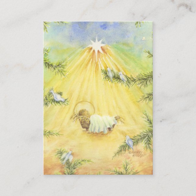 Christmas Gift Enclosure Cards Jesus in Manger (Front)