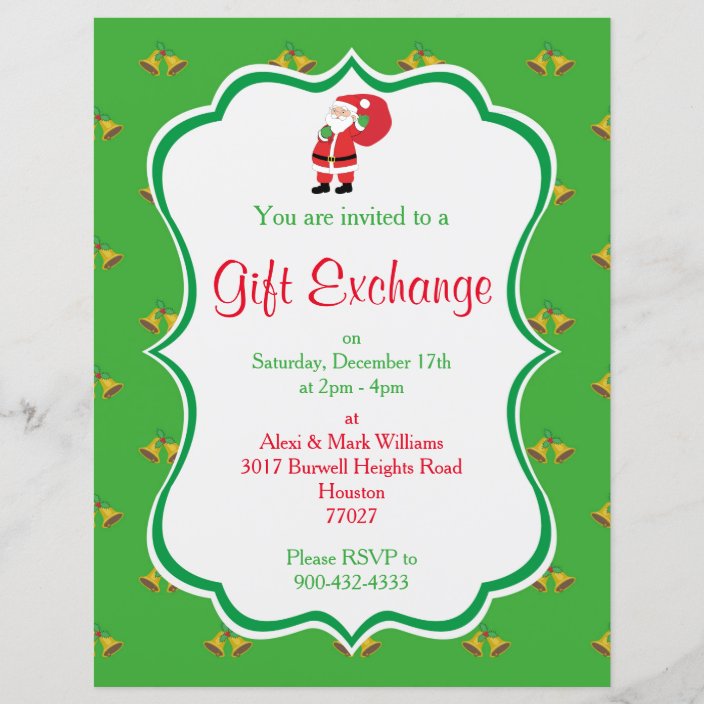 Christmas Gift Exchange Invitation Zazzle.co.uk