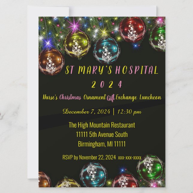 Christmas Gift Exchange Invitation 6.5" x 8.7 (Front)