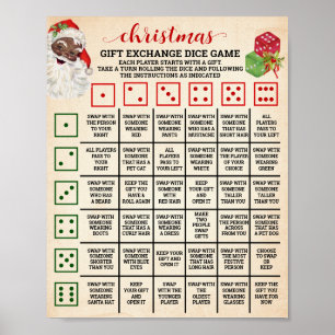 Christmas Gift Exchange Roll Dice Game Sign