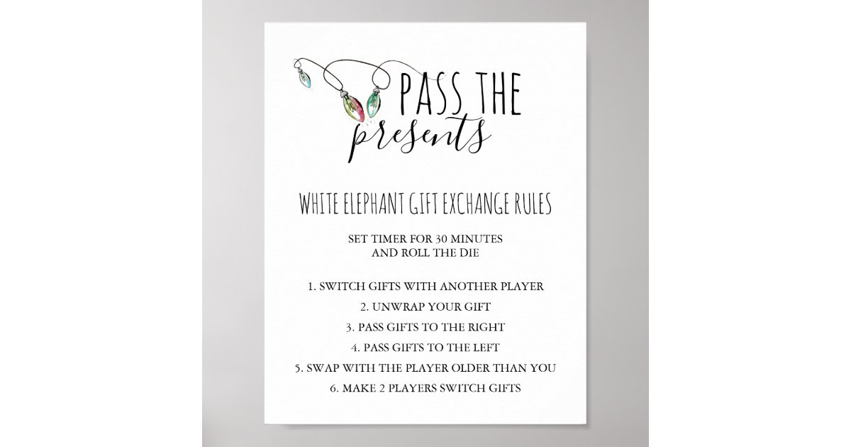 Christmas Gift Exchange Rules Sign | Zazzle.co.uk