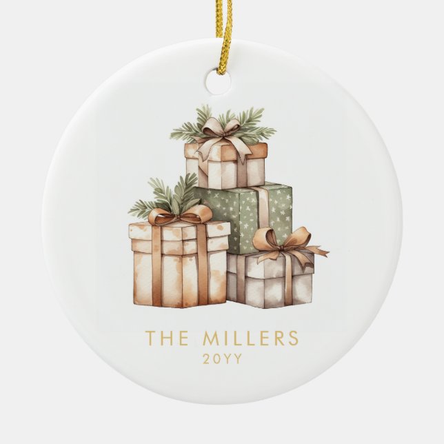 Christmas Gift Exchange White Elephant Ceramic Tree Decoration (Front)