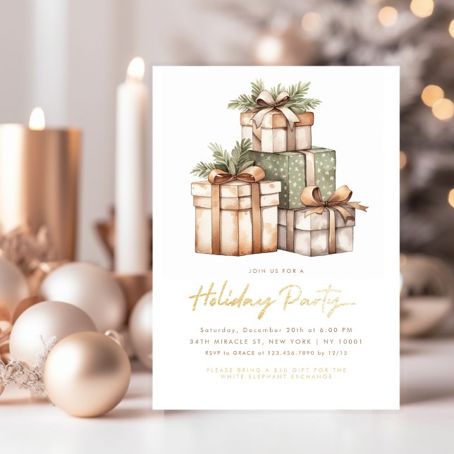 Christmas Gift Exchange White Elephant Party Invitation (Creator Uploaded)
