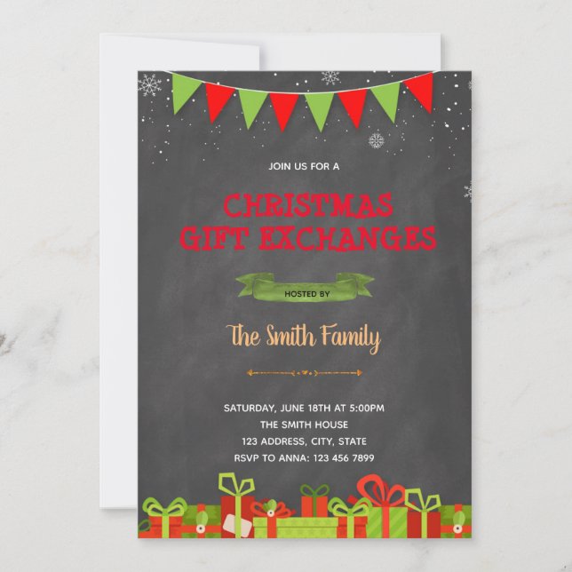 Christmas gift exchanges Invitation (Front)