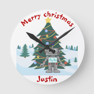christmas gift family, customise personalised name round clock