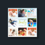 Christmas Gift Family Photo Collage Canvas Print<br><div class="desc">From the Charm Design Studio: A lovely idea for a Christmas gift -- or appropriate for birthdays and other special occasions -- an easy-to-fill create your own canvas family photo collage. The background is a light blue that fades into almost white at the bottom. If you have any design questions...</div>