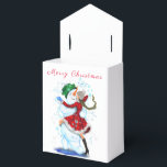 Christmas Gift Favor Box Snowman and Girl Dance<br><div class="desc">Happy Snowman and Girl Dance Tango Christmas Party Fun Cartoon Drawing - Choose / Add Your Unique Text / Name / Color - Make Your Special Gift - Resize and move or remove and add elements / text with customization tool ! Drawing and Design by MIGNED. Please see my other...</div>