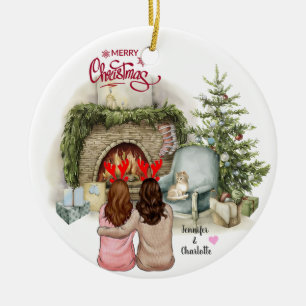 Christmas Gift for Besties Ceramic Tree Decoration