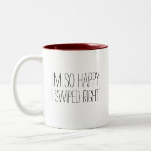 Christmas gift for boyfriend - Swiped Right Two-Tone Coffee Mug