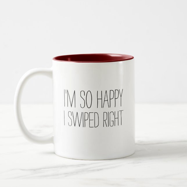 Christmas gift for boyfriend - Swiped Right Two-Tone Coffee Mug (Left)