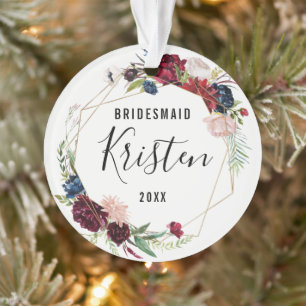Christmas Gift for Bridesmaid Bridesmaid Ornament