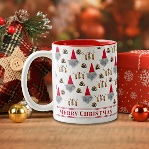 Christmas Gift for Dad – Gnome & Reindeer Pattern Mug