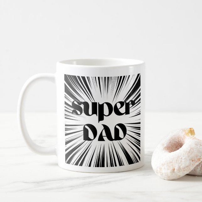 Christmas Gift for Dad, Super Dad Mug, Superhero  Coffee Mug (With Donut)