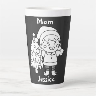 christmas gift for mum/wife, personalised name latte mug