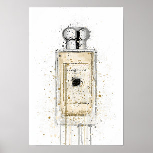 Christmas Gift Fragrance Bottle 'Pale Gold' Poster