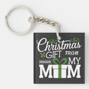 Christmas Gift From My Mom Digital Art Design Key Ring