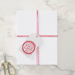 CHRISTMAS GIFT funny nice list stamp red Tags