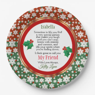 Christmas Gift Giving Treat for a Friend Paper P Plate