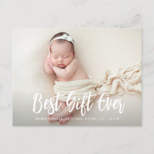 Christmas gift holiday birth announcement card
