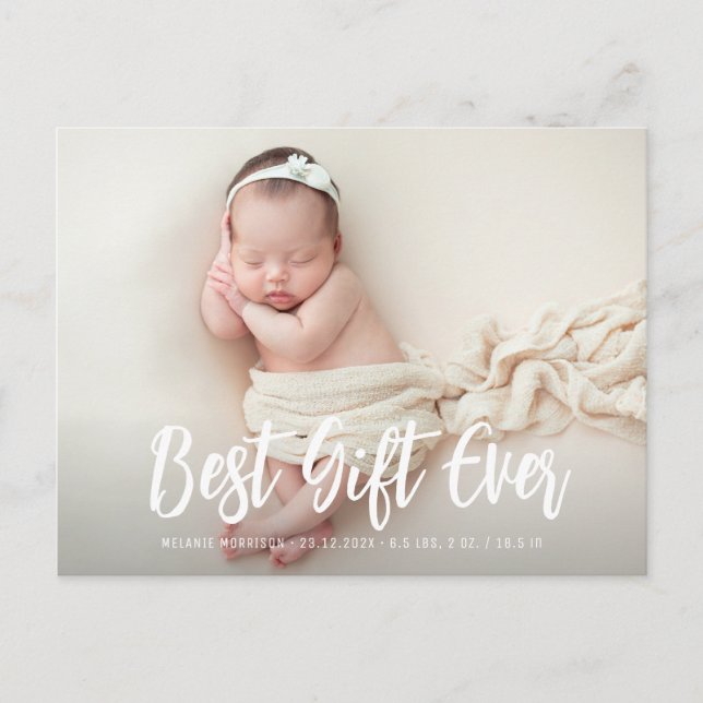 Christmas gift holiday birth announcement card (Front)