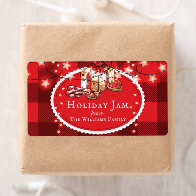 Christmas Gift Holiday Jam Personalised Food Label (Insitu)