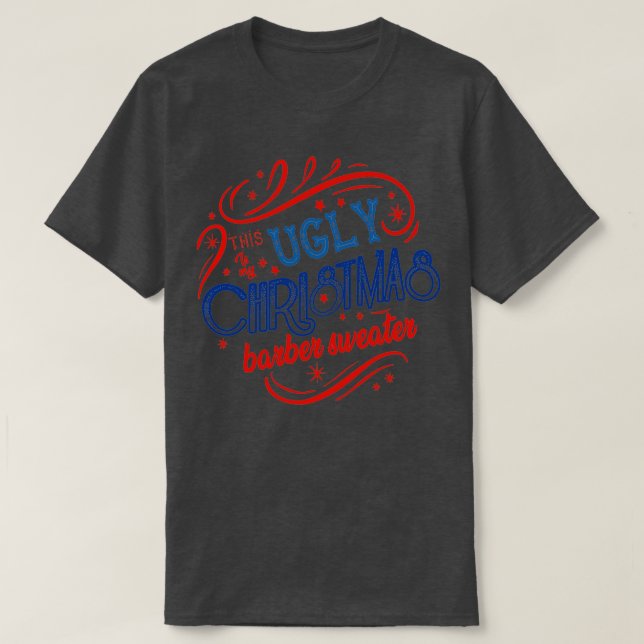 Christmas Gift Idea Ugly Christmas Barber Sweater  (Design Front)