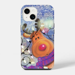 Christmas Gift iPhone Case with Happy Reindeer